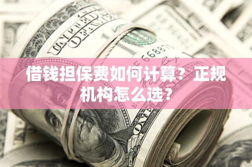 北京借钱担保费如何计算？正规机构怎么选？