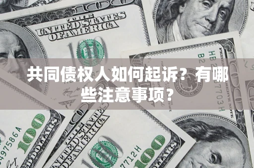 北京共同债权人如何起诉？有哪些注意事项？
